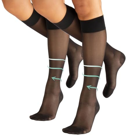 CALZITALY PACK 1/2 Kompressionsstrümpfe, Elastische Kniestrümpfe mit Abgestufte Kompression, 140 DEN | 15-21 mm/Hg | Made in Italy