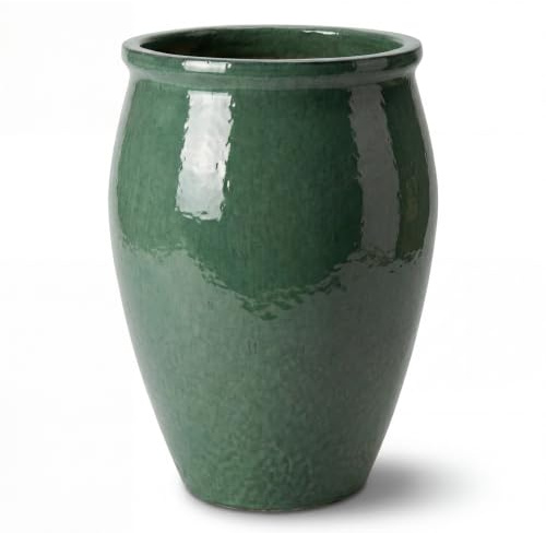 Provencelia Pflanzkübel Bacchus Keramik Ø 36 × H 52 cm Jade | Größe XL, 12,5 kg; Untersetzer Ø 26 cm separat erhältlich