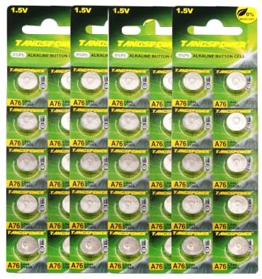TANGSPOWER LR44 Alkaline Knopfzellen 40Stück: 1,5V AG13/357/SR44/A76 | Alkaline Batterie hohe Kapazität LR 44/ AG13/ 357/303 /SR44/ A76/ L1154F