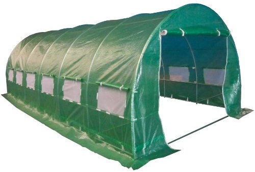 KMS A277-034 Foxhunter plenty-galvanized polytunnel greenhouse with stainless steel frame, 6 sections, 6m x 3m x 2m