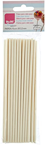 Ibili 786515 Lot de 35 Bâtons pour Cake Pops Papier 15 cm