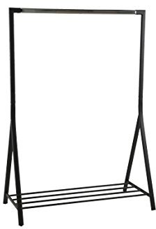 AC Design Furniture Keld Kleiderständer schwarz, Garderobenständer mit Ablage, Schlafzimmer, Flurgarderobe aus Metall, 1 Stk.