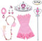 Vicloon Principessa Dress Up 9 Pezzi Accessori per Ragazze Braid Diadema Varita Magic Collana Anello Orecchino Guanti per Festa di Compleanno Carnevale Cosplay Party