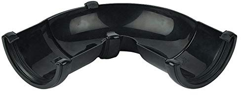 FloPlast Half Round Gutter Adjustable Angle - 50 to 156 Degree x 112mm Black