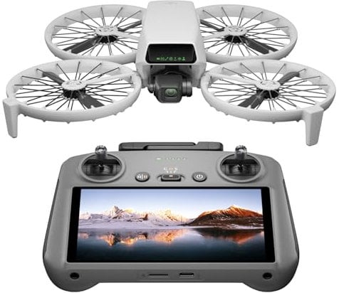 DJI Flip With RC 2 Screen Remote Controller, Follow Me Drone With 4K UHD Camera for Adults, Under 249 g, 3-Axis Gimbal Stabilization, 13km Video Transmission, Palm Takeoff, 31-Min Flight Time