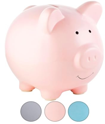 Pearhead Alcancía de cerámica, Rosa, Grande