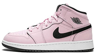 NIKE Air Jordan 1 Mid (GS), Scarpe da Fitness Donna, Multicolore, Rosa (Pink Foam), Nero, Bianco, Antracite, 601, 38 EU