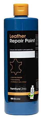 Furniture Clinic Leather Repair Paint & Dye | Self Seal Colourant for Quick and Easy Leather Repair | Suitable for Leather Sofas, Leather Car Seat, Shoes, Handbag, and More - Blue (BL06) 500ml