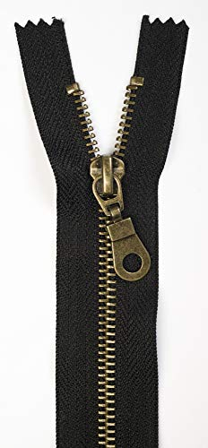 Jajasio 3 STK. Reißverschluss Metall Messing Nicht teilbar in 13 Farben schwarz 30cm Metallreißverschluss für Jacken Taschen Hose Geldböre Jeans
