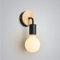 Mengjay Petite lampe murale en bois Moderne Simple Lampe Industrielle Appliques Murales Decoration de la maison,Noir