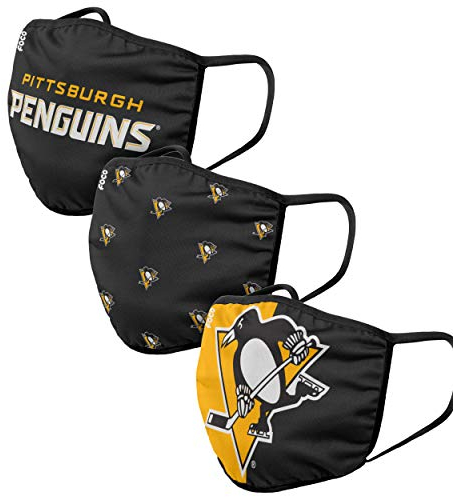 Forever Collectibles UK FOCO NHL Mund-Nasen-Bedeckung 3er Set - Pittsburgh Penguins