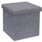 Bonlife Sitztruhe mit Stauraum Couch Hocker Kinder Aufbewahrungsbox Grau Faltbare Truhe Fusshocker Gepolstert Sitzbox mit Deckel 30x30x30cm
