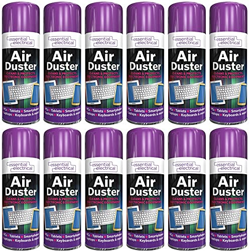 Yorkshire Homeware Compressed AIR CAN Duster Spray CAN Cleaner Clean & Protects Laptop Keyboard Electronics 400ML (12 Cans)