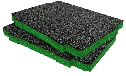 Shadow Foam Makpac Einsatz [Doppelpack] Anpassbarer Schaumstoff für Makita Makpac Modular Systeme | Ideal für Lean, 5S, Kaizen & Custom Organizer (30mm, Grün)