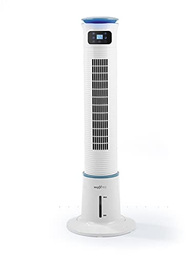 MAXXMEE Luftkühler mit Wassertank 5l | 3 Leistungsstufen | Ventilieren & Befeuchten zum Erfrischen der Raumluft [60° Weitwinkel]