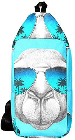 EZIOLY Camel Blue Schulter-Rucksack Sling Bag Crossbody Bag Travel Hiking Daypack für Herren Damen