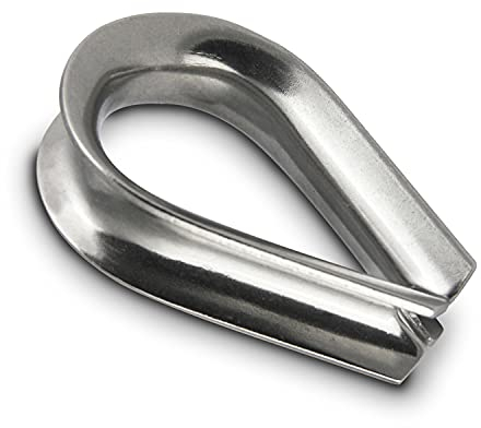 PROTECH 1 Stück Drahtseil Kausche 8mm Edelstahl A4 rostfreier AISI316 Edelstahlkausche Drahtseilkausche Stahlseilkausche