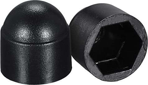 sourcing map 50pcs Cache Écrou Protection M6 Cache Boulon Capuchon Noir | Hexagonal 10mm, Vis Couvercle Plastique Dôme