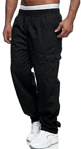 VANVENE Mens Cargo Trousers Work Jogger Stretchy Drawstring Waist Pants | Elasticated Waist,Lightweight,Outdoor,Multi-pocket,M-4XL
