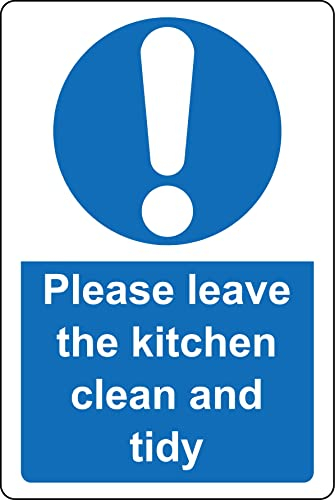 Please leave the kitchen clean and tidy Sign - Self adhesive sticker (200mm x 150mm)