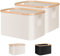 DAKCOS 2 Stücke Aufbewahrungskorb Wäschekorb Aufbewahrungsboxen aus Bambus- Stoffboxen Kisten faltbare Körbe; 32L, Beige
