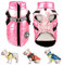 SMALLLEE_LUCKY_STORE Pet Colorblock Sport Waterproof Winter Jacket Vest with Harness D-ring for Small Medium Dog Cat Zip-up Padded Puppy Coat Chihuahua Yorkie French Bulldog Warm Clothes,Pink,L