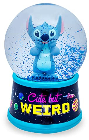 Silver Buffalo Disney Lilo & Stitch Boule à neige lumineuse avec paillettes tourbillonnantes | 15,2 cm de haut