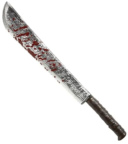 PARTY DISCOUNT NEU Halloween Machete Reality, Blutverschmiert, Länge ca. 75 cm