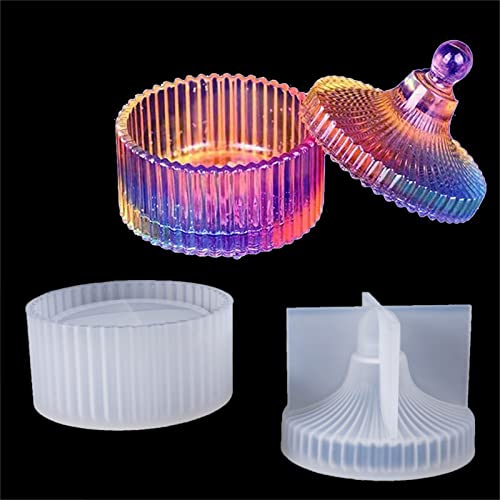 JS MOLD Epoxidharz Form Boxen,Vorratsdosen Gießharz Resin Forme Mit Deckel Set,Resin DIY Schmuck Gießformen für Harz Box Silikonform Epoxidharz