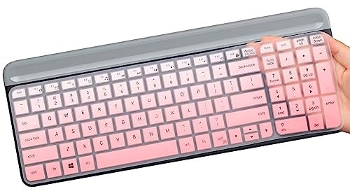 MUBUY-GOL Tastatur-Abdeckung für Logitech MK470 & MK470 Wireless, Ultra Thin Silikon Tastaturschutz Skin, Ombré Pink