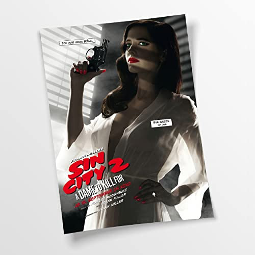 Artis Prints Poster (Baumwolle) Sin City 2 mit Eva Green, A Dame to Kill for, Klein bis XXL, Inneneinrichtung - Wohnzimmer - Wohnung, Dekoration