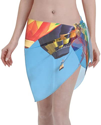 FJAUOQ Hot Air Balloons Trends Sexy Women Summer Quick Dry Short Sarongs Beach Wrap,for Cruise Ships,Swimming Pools