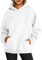 WINKEEY Felpa Donna con Cappuccio Elegante Felpa Oversize Maniche Lunghe Maglione Inverno Sport Maglie Primaverili Donna,Bianco XL