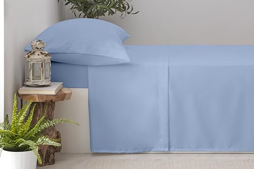 Degrees Home – Premium Spannbettlaken Set 90x200 cm – 3-teilig – Mikrofaser Bettlaken + 1 Kissenbezug 80x50 – Hellblau