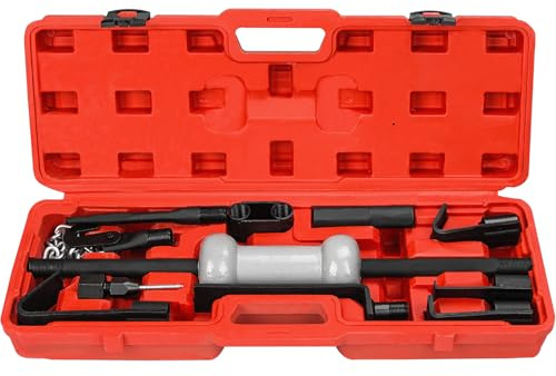 Bicos 13pcs Slide Hammer Dent Puller Set, Automotive Dent Remover with 10lbs Slide Hammer Universal Slide Hammer Auto Body Truck Repair Tool Kit with Carrying Case