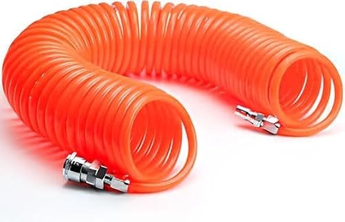 bricoleva.it Ersatz-Druckluftschlauch für Kompressor mit Schnellverschlussanschlüssen, 3 Verschiedene Längen und 2 Verschiedene Abschnitte, L 30 m, Abschnitt 8 x 10 mm