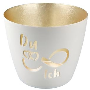 Metall Windlichter 1-TLG. - Gilde Windlicht Du & Ich - Teelichthalter Deko Wohndeko Motiv - für Drinnen & Draußen (überdacht)