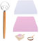 3 Pcs Long Wooden Handle Bread Dough Mixer and Scraper - Stainless Steel Easy Whisk for Dough and Cake Making