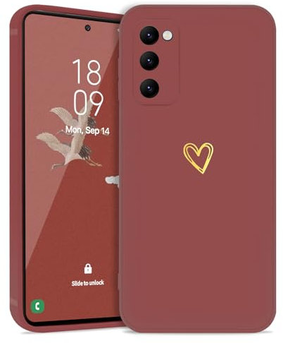 Lafunda für Samsung Galaxy S20 FE 5G Hülle,Hanyhülle für Samsung S20 FE 4G Case UltraDünn Silikonhülle süß Liebesherz Schutzhülle stoßfest Fallschutz Cover für Samsung Galaxy S20 FE 5G/4G Rot