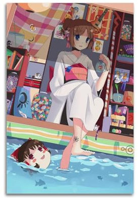 TULAOJI Azumanga Daioh Azuma Kiyohiko Cartoon-Poster, dekorativer Maldruck, Leinwand, Wandkunst, Wohnzimmer, Schlafzimmer, Poster, Gemälde, 30 x 45 cm