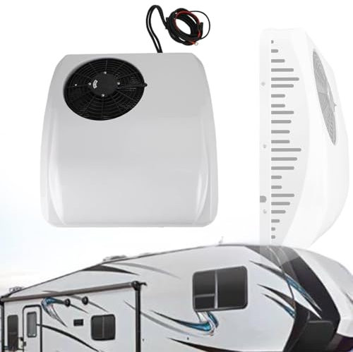 Lakenbroade Climatiseur 12 V/24 V/48 V CC, climatiseur de Toit Applicable aux camions, Camping-Cars, Bus, pelles, Camping-Cars, véhicules agricoles, etc. Climatiseur Fonction Froid/Chaud,12V