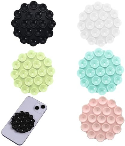 5 Stück Saugnapf Handy, Handyhalterung Saugnapf, Silikon Saugnapf Handyhülle, Silikon Handyhalterung, Saugnapf Handyhülle, Für Alle Handy-Modelle,Glas Oder Spiegel(5 Farben)