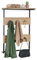 COSTWAY Wandgarderobe mit Ablage, Wandregal mit 6 Haken, Garderobenleiste industriell mit Metallrahmen, Kleiderstange Garderobenpaneel für Eingang, Wohnzimmer, Schlafzimmer, Natur