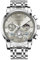 OLEVS Silber Herren Armbanduhr Metallarmband Quarz Analog Uhren Herren Grau Zifferblatt Edelstahl Herrenuhren Wasserdicht Leuchtend Großes Herrenarmbanduhr mit Mondphase Diamant Römische Zahlen