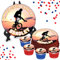 BMX Silhouette Personalised 8 Inch Cake or Cupcake Icing Toppers - Birthday Party Cake Decorations Perfect For Cakes Brownies Cookies Muffins & More! (1 x 8 Inch Circle Cake Topper (20.3cm x 20.3cm))