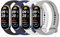 Amzpas 4Stück Armband für Xiaomi Smart Band 9/10/8 Armband Damen Herren,Neues Silikon Sport Ersatzarmbänder Uhrenarmband für Xiaomi Mi Band 10/9/8(Schwarz/Blau/Grau/Weiss)