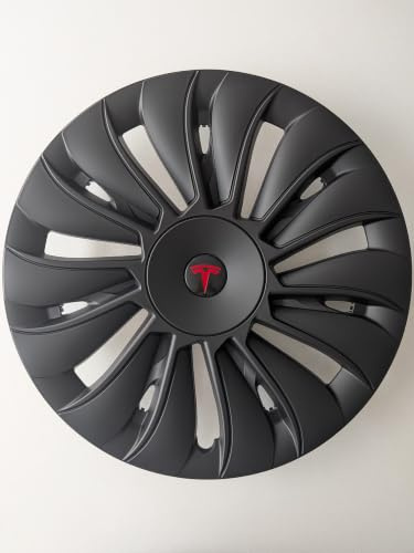 STORM Tesla Model Y 4 x 19 Wheel Covers Logo Options! HUB CAP (Red Logo) | Fits 2022- 2024