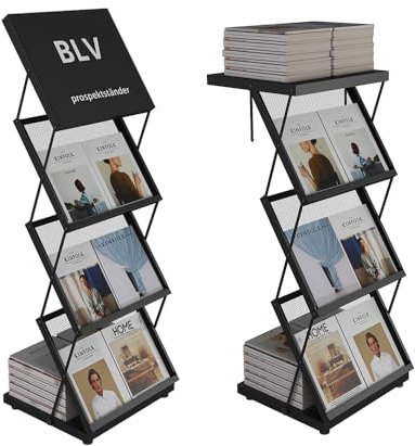 BLV Faltbarer prospektständer, zeitungsständer für Ausstellung und Messe, Büro-zeitschriftenhalter