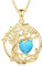 FANCIME Lebensbaum Türkis Kette für Damen Gelbgold Vergoldet Baum des Lebens Türkis Anhänger Halskette Schmuck Geschenke für Damen Frauen Mädchen, Kettenlänge: 40+5 cm