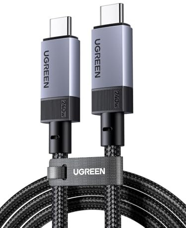 UGREEN Cable USB Type C Vídeo 8K@60hz, USB4 GEN3 40Gbps, 240W Carga Rápida PD 3.1, Compatible con Macbook Air, HP, ASUS, iPhone 16/15 Pro MAX, Galaxy S25/S24 Ultra, Monitor. 1M